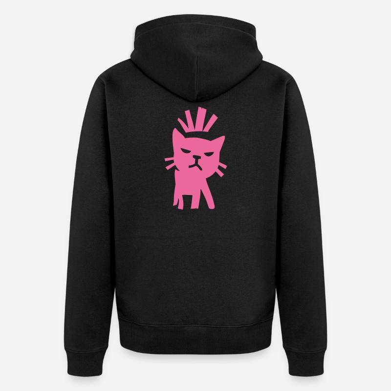 Petits Monstres : Mohawk Punk Cat - Veste à capuche bio Premium Unisexe - noir