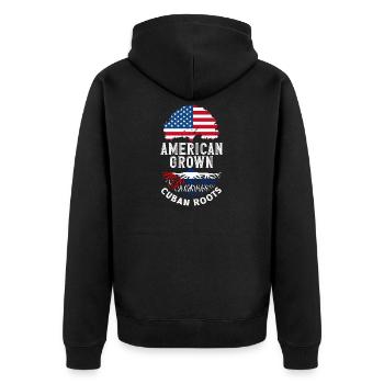 Cuba Pride & Home - Design du drapeau de Cuba - Veste à capuche bio Premium Unisexe - noir - Dos - Nico (187cm)