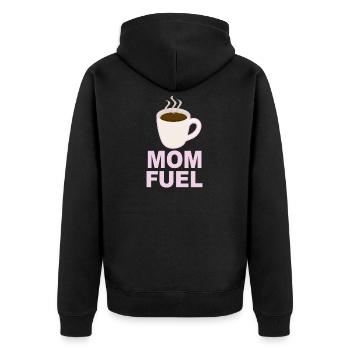 Mom Fuel – Coffee Powered Mom Design - Unisex Premium Organic Zip Hoodie - black - Back - Nico (187cm)
