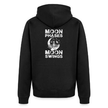 Moon Phases Moon Swings Occult Wicca Moon Phases - Unisex Premium Organic Zip Hoodie - black - Back - Nico (187cm)