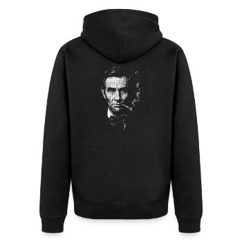 Abraham Lincoln raucht Zigarre - Unisex Premium Bio Zip Hoodie - Schwarz - Hinten - Nico (187cm)