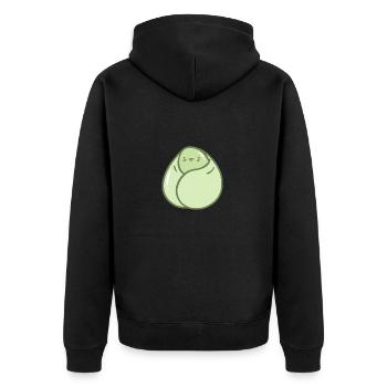 Süße kuschelige Bohne - Unisex Premium Bio Zip Hoodie - Schwarz - Hinten - Nico (187cm)