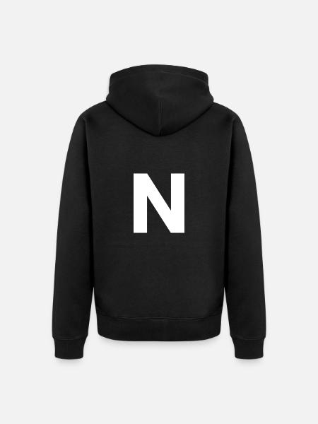 N - Unisex Premium Organic Zip Hoodie - black
