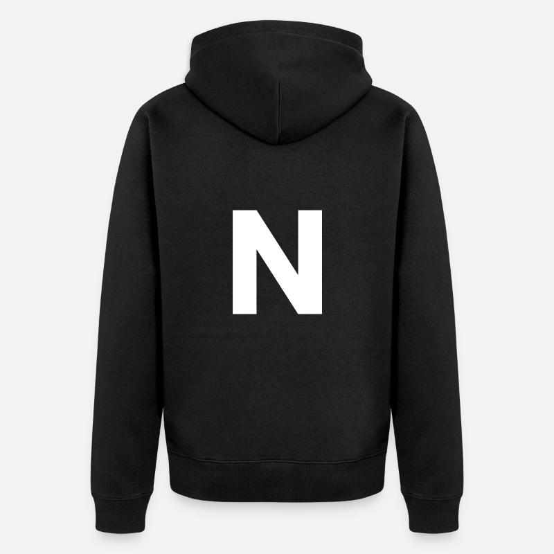N - Unisex Premium Bio Zip Hoodie - Schwarz