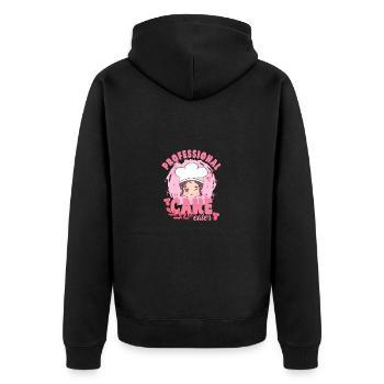 Cake Baker Professional Cake Eater Gift - Unisex Premium Organic Zip Hoodie - black - Back - Nico (187cm)