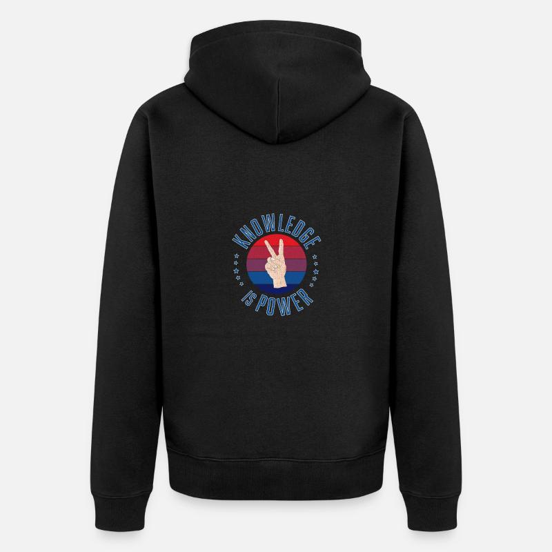 Savoir, c’est pouvoir - Veste à capuche bio Premium Unisexe - noir