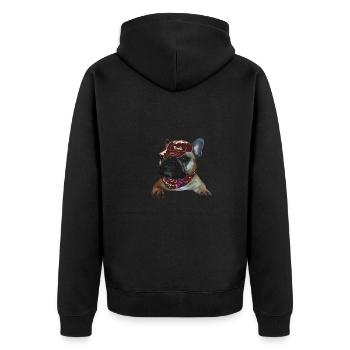 Frenchie, Bully, Français Bulldog, Cadeau - Veste à capuche bio Premium Unisexe - noir - Dos - Nico (187cm)