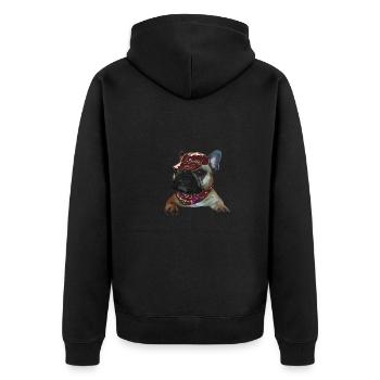 Bully, Frenchie, Français Bulldog, Cadeau - Veste à capuche bio Premium Unisexe - noir - Dos - Nico (187cm)