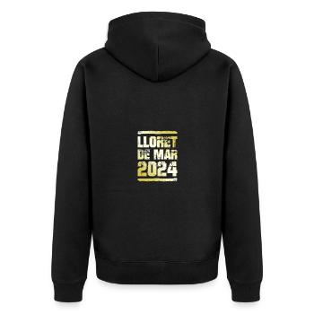 Lloret De Mar 2024 Gold - Unisex Premium Bio Zip Hoodie - Schwarz - Hinten - Nico (187cm)