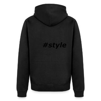 #style - Unisex Premium Bio Zip Hoodie - Schwarz - Hinten - Nico (187cm)