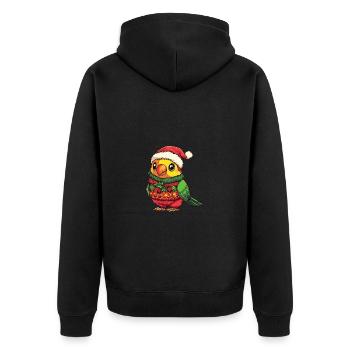 Papagai Weihnachten Comic - Unisex Premium Bio Zip Hoodie - Schwarz - Hinten - Nico (187cm)