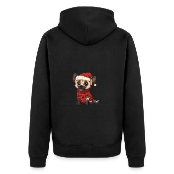 Bande dessinée de Noël de hyène - Veste à capuche bio Premium Unisexe - noir - Dos - Nico (187cm)