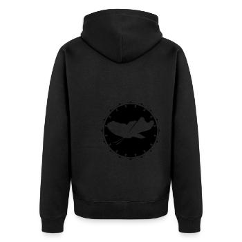 Schmetterling - Naturschutz - Umwelt - Insekt - Unisex Premium Bio Zip Hoodie - Schwarz - Hinten - Nico (187cm)