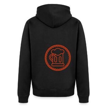 Bière - Bière / Mug à bière - Bouteille de bière - Veste à capuche bio Premium Unisexe - noir - Dos - Nico (187cm)
