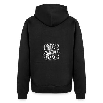 Line Dancing Country Dance - Line Dance Tanzen - Unisex Premium Bio Zip Hoodie - Schwarz - Hinten - Nico (187cm)