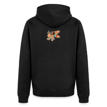 Cool climbing motive - Climber - Unisex Premium Organic Zip Hoodie - black - Back - Nico (187cm)
