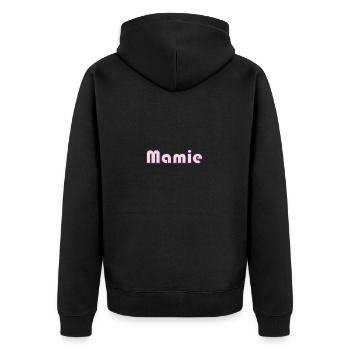 OMA. MUTTERTAG. ALLES GUTE ZUM GEBURTSTAG OMA. ICH LIEBE DICH - Unisex Premium Bio Zip Hoodie - Schwarz - Hinten - Nico (187cm)