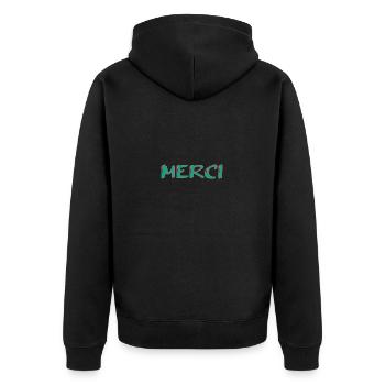 MERCI. MAÎTRESSE. MAÎTRE. MERCI MAÎTRESSE - Veste à capuche bio Premium Unisexe - noir - Dos - Nico (187cm)