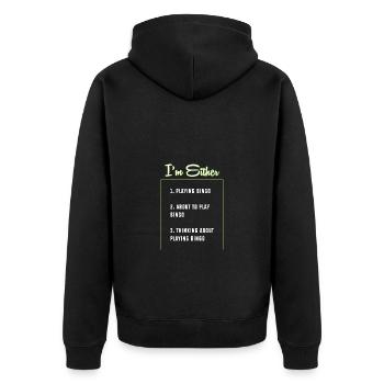 Bingo - Unisex Premium Organic Zip Hoodie - black - Back - Nico (187cm)