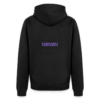 FÊTE DES MÈRES. BONNE FÊTE MAMAN. MAMAN. JE T'AIME - Veste à capuche bio Premium Unisexe - noir - Dos - Nico (187cm)