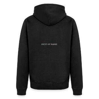 OMA. MUTTERTAG. ALLES GUTE ZUM GEBURTSTAG OMA. ICH LIEBE DICH - Unisex Premium Bio Zip Hoodie - Schwarz - Hinten - Nico (187cm)