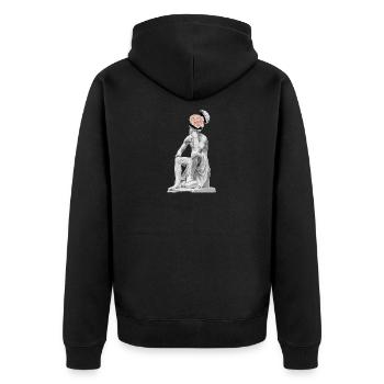 Thoughts Sculpture - Unisex Premium Organic Zip Hoodie - black - Back - Nico (187cm)