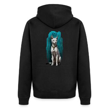 Bastet, Wächter der Katzen: Göttliche Gnade - Unisex Premium Bio Zip Hoodie - Schwarz - Hinten - Nico (187cm)