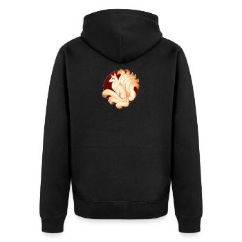 Neunschwänziger Fuchs - Unisex Premium Bio Zip Hoodie - Schwarz - Hinten - Nico (187cm)