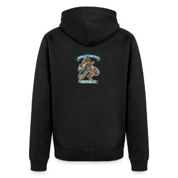 King of Battle Geschenkidee - Unisex Premium Bio Zip Hoodie - Schwarz - Hinten - Nico (187cm)