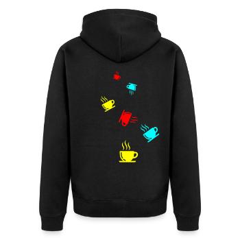 Tasse à café - Veste à capuche bio Premium Unisexe - noir - Dos - Nico (187cm)