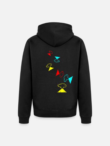 Volcano icon icon - Unisex Premium Organic Zip Hoodie - black