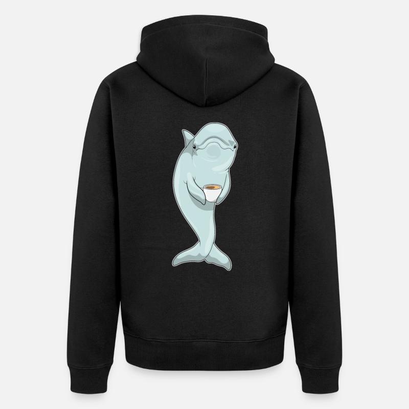 Café Dolphin - Veste à capuche bio Premium Unisexe - noir
