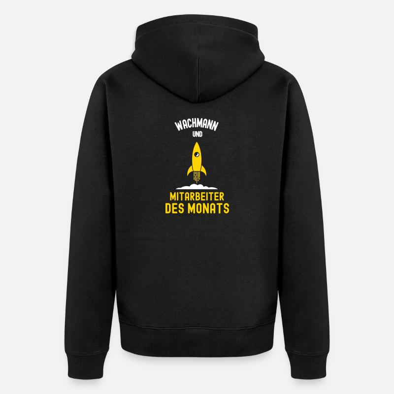 Wachmann Mitarbeiter des Monats Sicherheitsdienst - Unisex Premium Bio Zip Hoodie - Schwarz