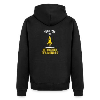 Verputzer Mitarbeiter des Monats Stuckateur Firma - Unisex Premium Bio Zip Hoodie - Schwarz - Hinten - Nico (187cm)