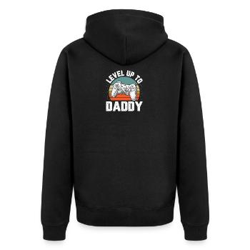 Leveled Up To Daddy Motiv pour un - Veste à capuche bio Premium Unisexe - noir - Dos - Nico (187cm)