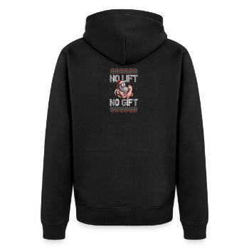 No Lift No Gift Motif pour un entraîneur de fitness - Veste à capuche bio Premium Unisexe - noir - Dos - Nico (187cm)