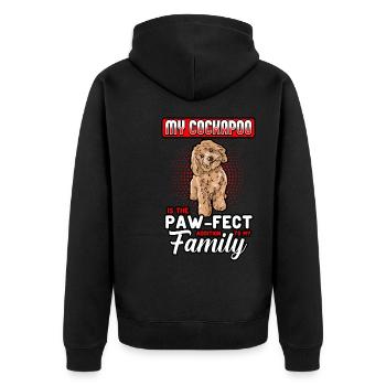 My Cockapoo Is The Paw fect Addition To My Family - Unisex Premium Organic Zip Hoodie - black - Back - Nico (187cm)