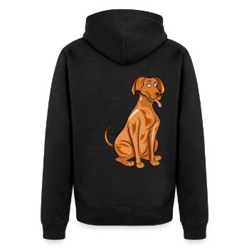 Vizsla Dog - Unisex Premium Organic Zip Hoodie - black - Back - Nico (187cm)