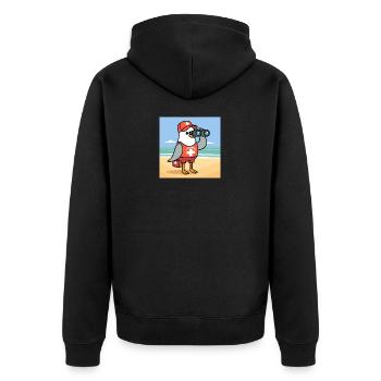 Moin Möwe Bademeister Rettungsschwimmer Strand - Unisex Premium Bio Zip Hoodie - Schwarz - Hinten - Nico (187cm)