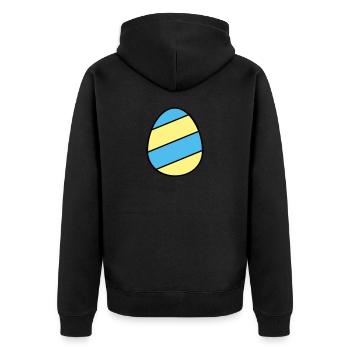Oeuf de Pâques rayé - Veste à capuche bio Premium Unisexe - noir - Dos - Nico (187cm)