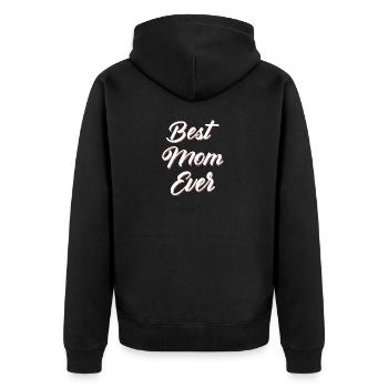 Muttertag Beste Mutter aller Zeiten Geschenke von Tochter Sohn - Unisex Premium Bio Zip Hoodie - Schwarz - Hinten - Nico (187cm)