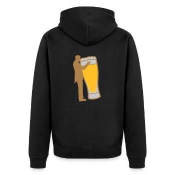 Groom embrasse le mariage à la bière - Veste à capuche bio Premium Unisexe - noir - Dos - Nico (187cm)