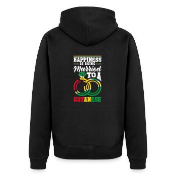 Guyana Flag Le bonheur est d’être marié à un - Veste à capuche bio Premium Unisexe - noir - Dos - Nico (187cm)