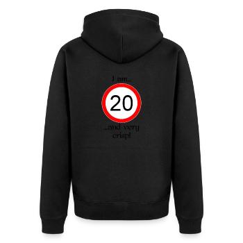 20 ans écriture très nette noir - Veste à capuche bio Premium Unisexe - noir - Dos - Nico (187cm)