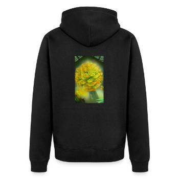 Blooming fantasy alien flower on a strange planet - Unisex Premium Organic Zip Hoodie - black - Back - Nico (187cm)