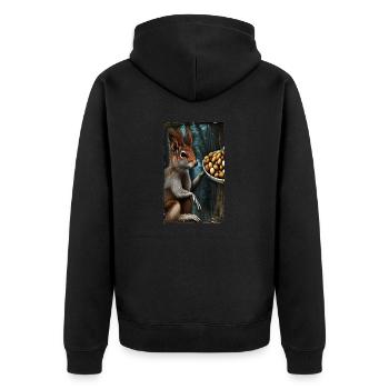 Cool Comic Portrait d’un écureuil roux sauvage - Veste à capuche bio Premium Unisexe - noir - Dos - Nico (187cm)
