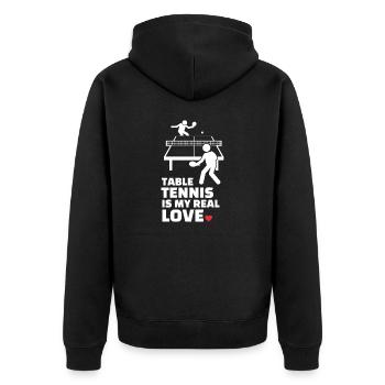 J’adore le tennis de table - Veste à capuche bio Premium Unisexe - noir - Dos - Nico (187cm)