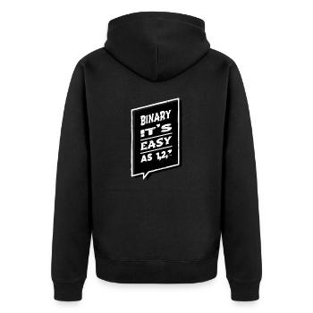 Drôles de dictons présentent l’idée cadeau informatique - Veste à capuche bio Premium Unisexe - noir - Dos - Nico (187cm)