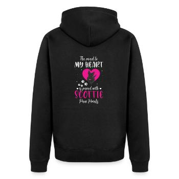 Scottish Terrier Scottie Dog - Unisex Premium Organic Zip Hoodie - black - Back - Nico (187cm)