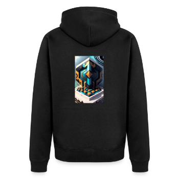 Mystical Forms - Unisex Premium Organic Zip Hoodie - black - Back - Nico (187cm)